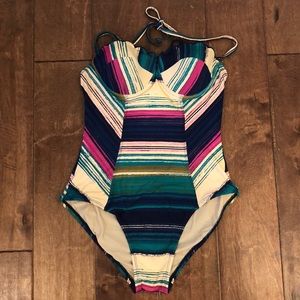Anthropologie Striped One Piece Swimsuit